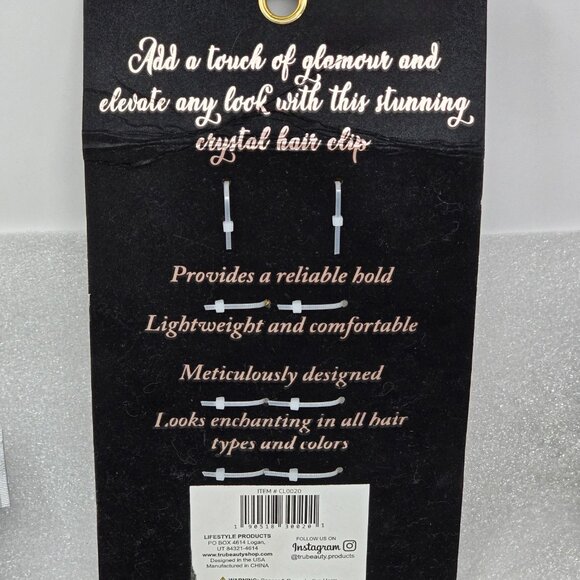 Crystal Rhinestone Bling Bow Hair Barrette Clip For Women - Picture 3 of 3